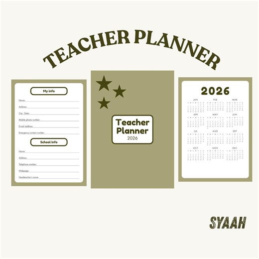 2026 Teacher Planner Digital Download, Academic Lesson Plan Template, 40 Student Attendance & Assessment Tracker, Weekly Monthly Goal PDF - Etsy