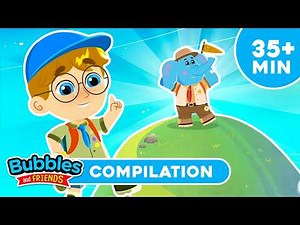 Camp Bubbles! Outdoor Summer Adventures 🌲 | Bubbles & Friends Preschool Learning