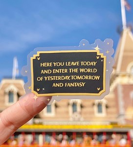 Here You Leave Today Disneyland Entrance Plaque Transparent Laptop Sticker/ Walt Disney Decal Cell Phone Planner Stationery Water Bottle - Etsy