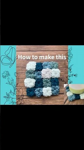 【かぎ針編み】ぷくっと可愛いコースターの作り方｜Crochet Puffy Coaster 💙