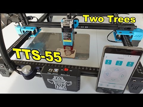 Two Trees TTS-55 Laser engraver review with assembling instructions and test engravings, cuttings