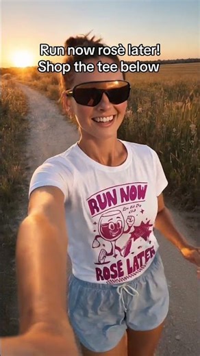 Run Now, Rosé Later 🍷🏃‍♀️ | Funny Graphic T-Shirt