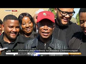 Presley Chweneyagae | Malema addressing media outside Chweneyagae's home