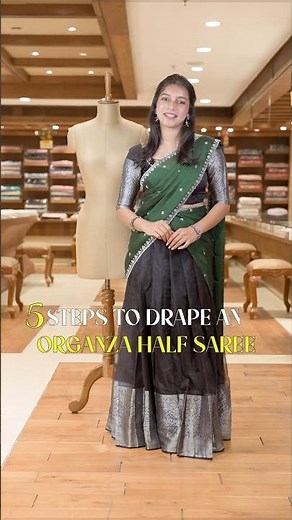 Step-by-Step Half Saree Draping – Beginners, Don't Miss! #halfsaree #saree #trending #draping