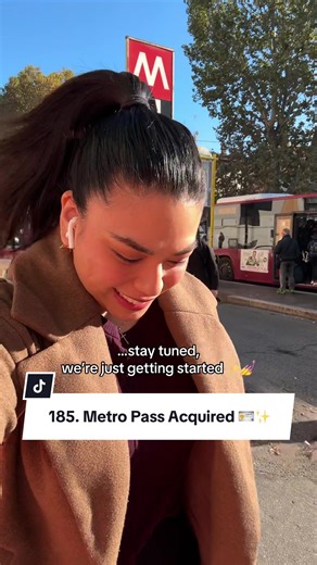 POV: You finally have a metro pass… and a new life in Rome 🫶🚇 It’s such a small thing, but moments like this remind me I’m really here. Learning Italian, living in Rome, and figuring it all out 💅✨ grab a cappuccino ragazzi, you’re come along with me! 🇮🇹 #pennylearnsitalian #creatorsearchinsights #italianspeakingpractice #lifeinrome #romanera