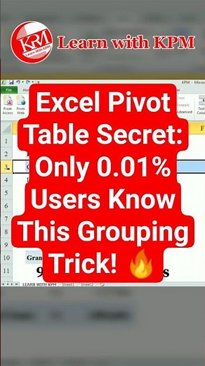 Excel Pivot Table Secret: Only 0.01% Users Know This Grouping Trick! 🔥 #shorts #excel #viral