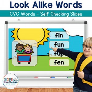 Orthographic Mapping Look Alike CVC Words Google Slides Self Checking Phonics