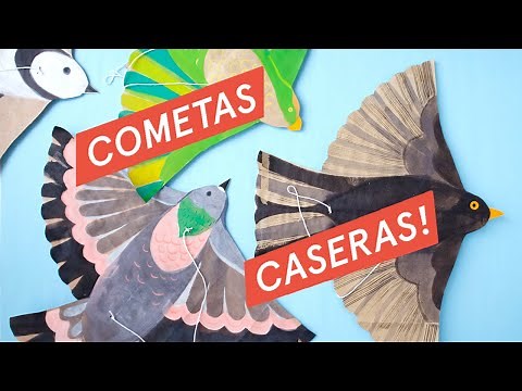 Haz tu cometa con forma de pájaro! 🦜 Actividad infantil con materiales reciclados ✂️🖌️🌟