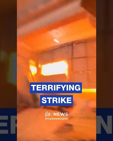 Video captures moment young Gaza child shocked by airstrike blast