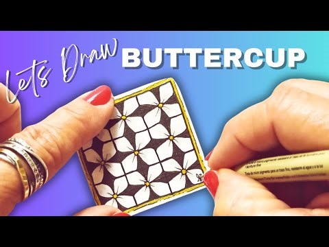 [7] How to Draw Buttercup | Easy Zentangle Pattern For Beginners | Calm Satisfying