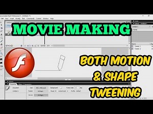 Create an appealing animation of movie using both motion tweening and shape tweening | pencil drawn