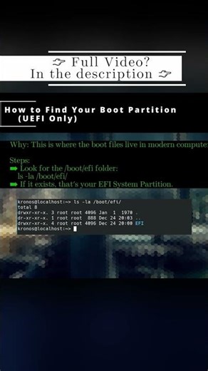 🐧 LinuxCLI 🐧 How to Find Your Boot Partition UEFI Only 🐧 #shorts #KGROSShorts