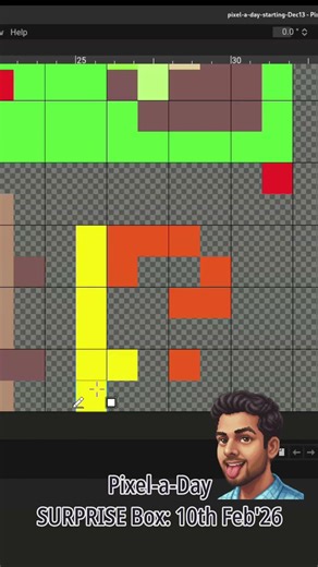 Newbie Pixel Art: SURPRISE Box (124th Pixel-a-Day) 8x8 | 10th Feb, 2026 #pixelart #pixelorama