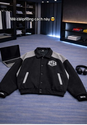 Áo khoác Jacket varsity boxy #aokhoac #macdepmoingay #aodep #Quangoufit