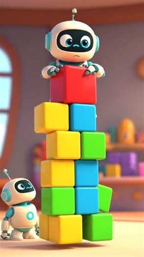 Cute Robot Stacking Cubes - Endless Loop!