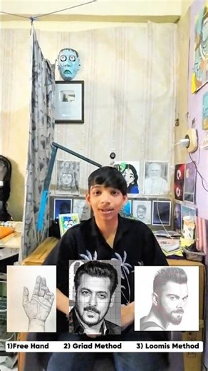 #Day 02 Of Day 30 How To Draw Perfect Outlines 1)Free Hand Method 2) Grid Method 3) Loomis Method