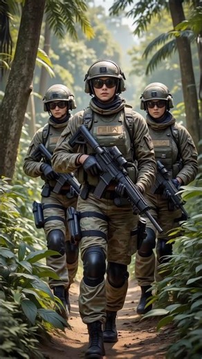 Curvy but Deadly: Female Commando’s Tactical Mission in the Wild#FemaleCommando #TacticalOps #Badass