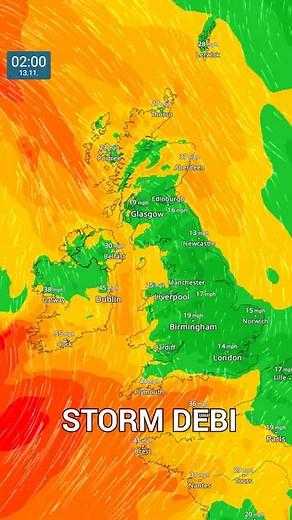 Storm Debi 🌀 #debi #stormdebi #storm #ukstorm #irelandstorm #ukweather #irishweather #namedstorm #weatherwarning #severeweather #weatherapp #weatherradar #weatherandradar #windradar #windy | Weather & Radar UK / Ireland