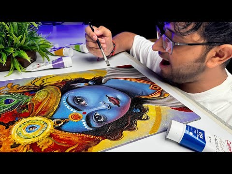 Krishna Painting, Acrylic Painting Tutorial 😍
