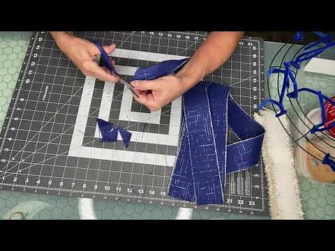How to measure and dovetail cut ribbon for deco mesh wreaths by hand, DIY ribbon tutorial