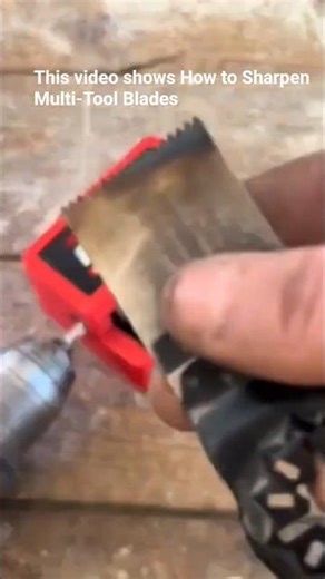 Sharpening a dull multi-tool blade using a drill attachment RevivaBlade PRO