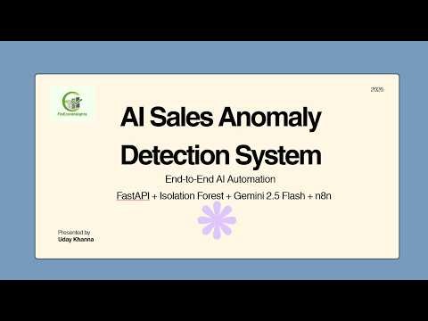 Build an AI Sales Anomaly Detection System | FastAPI + n8n + Gemini + Machine Learning