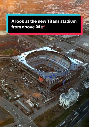 A look at the new @Tennessee Titans stadium from the sky 👀🚁 Cc: @Fly Heli Tours and Charters #Nashville #615 #Titans #NFL