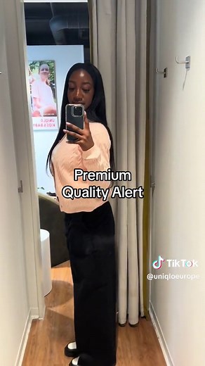 And did you know we do a free alteration service… #UNIQLO #UNIQLOfinds #uniqlotrousers #wideleg #fyp #corpcore