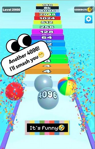 4096 vs 4096 Stair Smash Madness | Number Ball 3D Merge Game #ballgameshub #shorts
