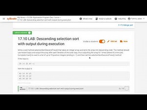 IS 250 Lab 17 Searching and Sorting Algorithms Zybooks