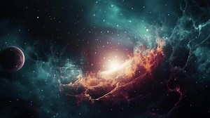 Galaxy and Nebula. Abstract space background. Endless universe with stars and galaxies in outer space. Cosmos art. Motion design.