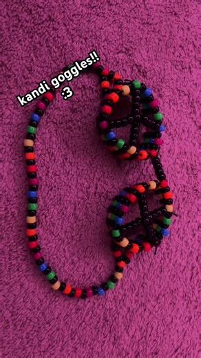 kandi goggles w/ my 1000% fluffy hair 😼😼😼