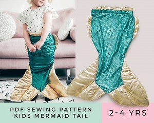Mermaid Tail Sewing Pattern for Kids – Easy PDF Costume for Ages 2–4 - Etsy