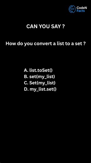Python Quiz: Convert a List to a Set ? #shorts #ytshorts #coding #python #ai #yt