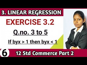 exercise 3.2 commerce part 2 | standard 12th chapter 3 linear regression hsc board lecture 6
