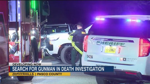 Pasco County Sheriff's Office is searcing for a gunman in a death investigation