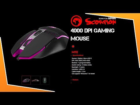 Marvo Scorpion M112 USB 7 Colour LED Black Programmable Gaming Mouse Review