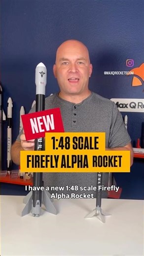 New Firefly Alpha model rocket kit 1:48 scale - 4x bigger than our 1:100 version. Shop at link.