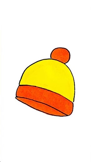 This Winter Hat Drawing Looks Simple… But It’s So Cozy 🧢✨#shorts #drawingforkids