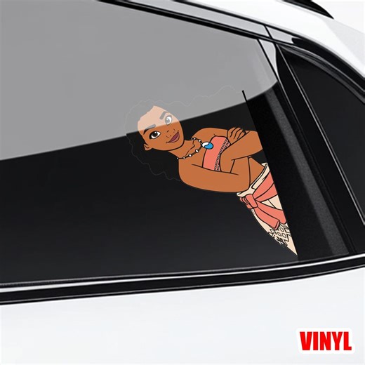 Moana Inspired Peekaboo Sticker, Ocean Princess Window Sticker, Cute Vinyl Car Window Decal,disney Princess Sticker G6GK04-11 - Etsy