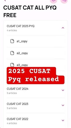 CUSAT CAT 2026 PYQ RELEASED
