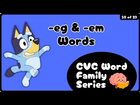 Bluey CVC 🐾 Learn “-eg” & "-em" Words | Brain Break for Kids! Movement Phonics Game & Classroom