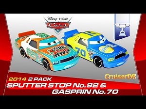 Disney Pixar Cars, 2014 dicast 2 Pack Sputter Stop No.92 und Gasprin No.70 1:55 Scale Mattel