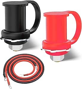 Amazon.com: Jamgoer Battery Jump Post 3/8" Stud Waterproof Remote Battery Terminals with Cover 250A Battery Charging Post Kit for Marine Car RV Truck : Automotive
