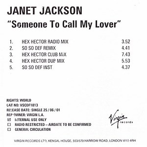 Janet Jackson - Someone To Call My Lover