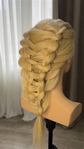 Beautiful braided ponytail 🔥 #hairstyle #hairtutorial #ponytailhairstyle