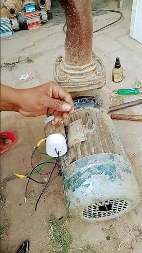 2HP motor capacitor connection #electrical #watermotor #waterpumpmotor