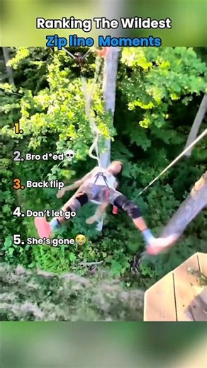 Ranking The Wildest Zip Line Moments #shorts #zipline #ranking