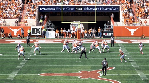 For the first time, a new logo is set to appear on the field at DKR-Texas Memorial Stadium