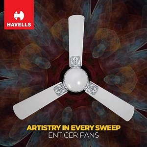 For the hidden artist in you, here's a fan that brings it out every time it's turned on. Be the maestro of your fifth wall with Havells Enticer Fans: Know More: bit.ly/2UmQDvH | Havells